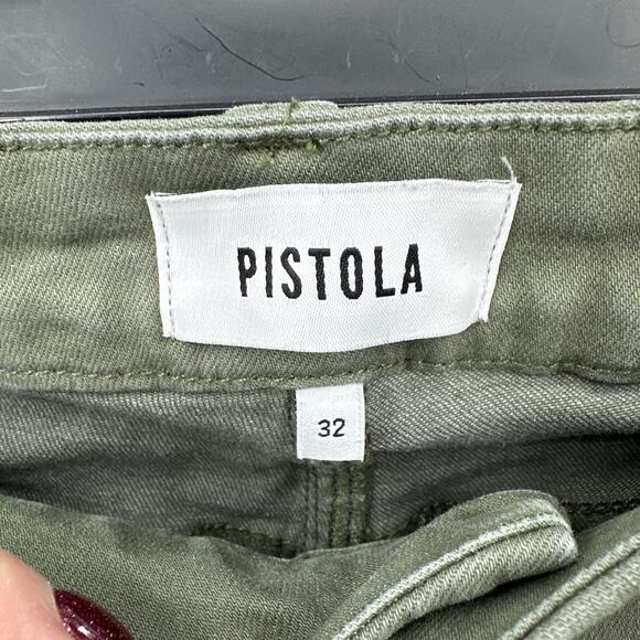 Pistola High Rise Straight Leg Jeans in Green Size 32 - Picture 3 of 6